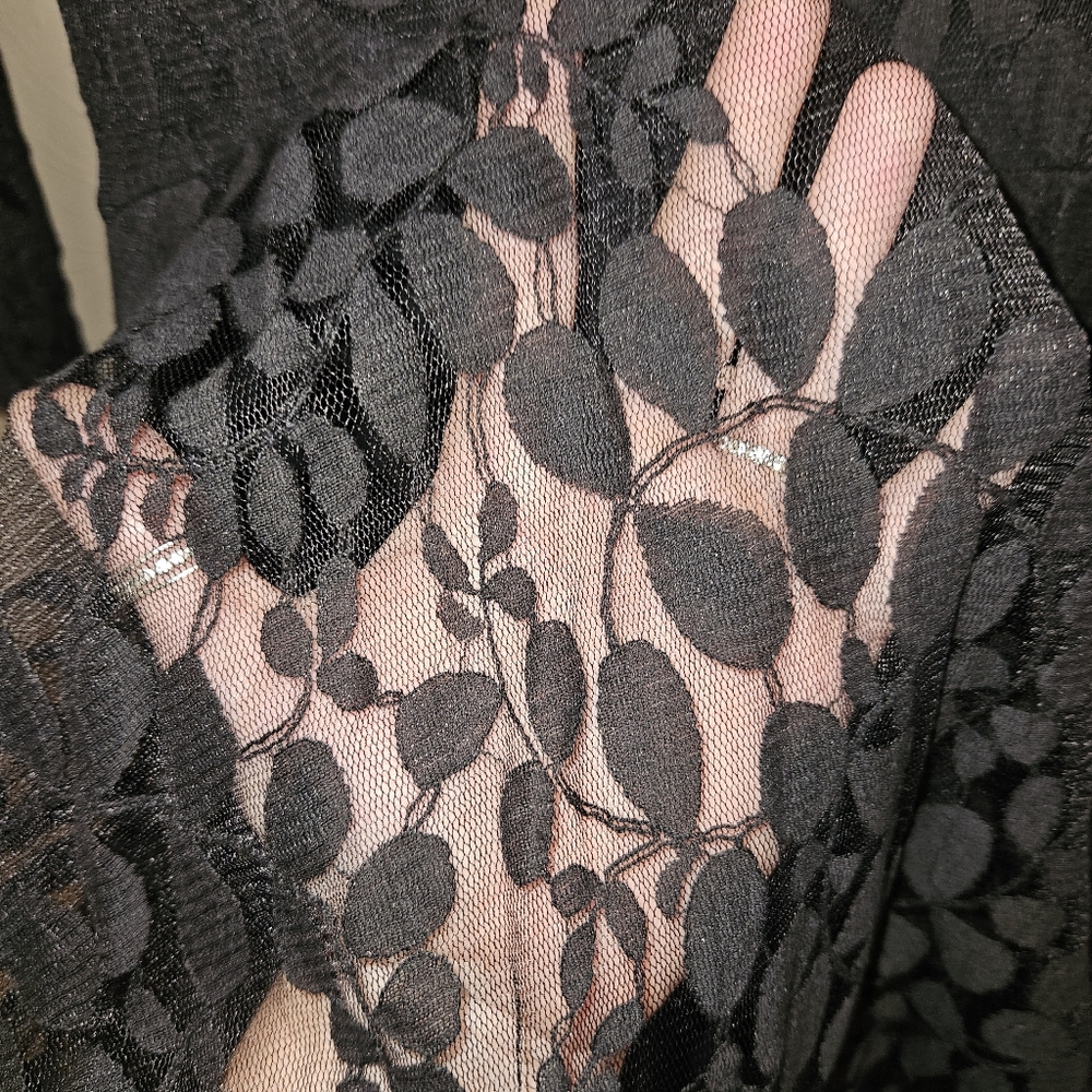 FREE PEOPLE Dress Black Lace Women's Size 4 Whimsigoth Fairy Goth Fairycore Y2k - Picture 14 of 15